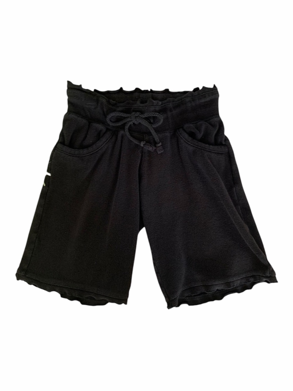Energie Shorts Girl Size S Black Silver Bermuda Cotton Sweats Pockets Drawstring